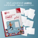 Bordered 12upAV A4 Self-Adhesive Labels